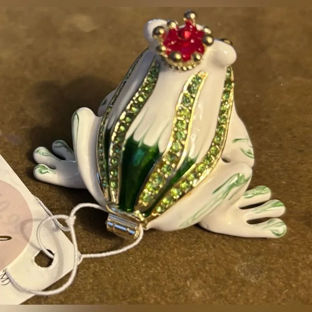 New! Crowned Frog Jewelry Box Trinket Dish NWT - Picture 6 of 8